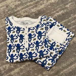 Roller rabbit long sleeve pajama set, size 8 (runs small)